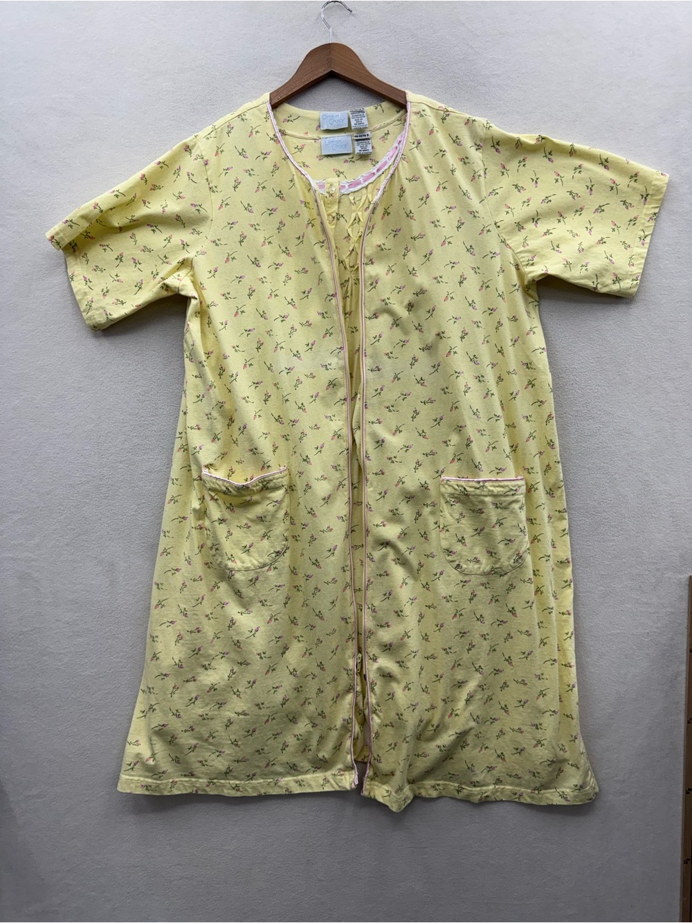Comfort Choice Nightgown Women's 1X House Dress And Robe 2 Piece Yellow